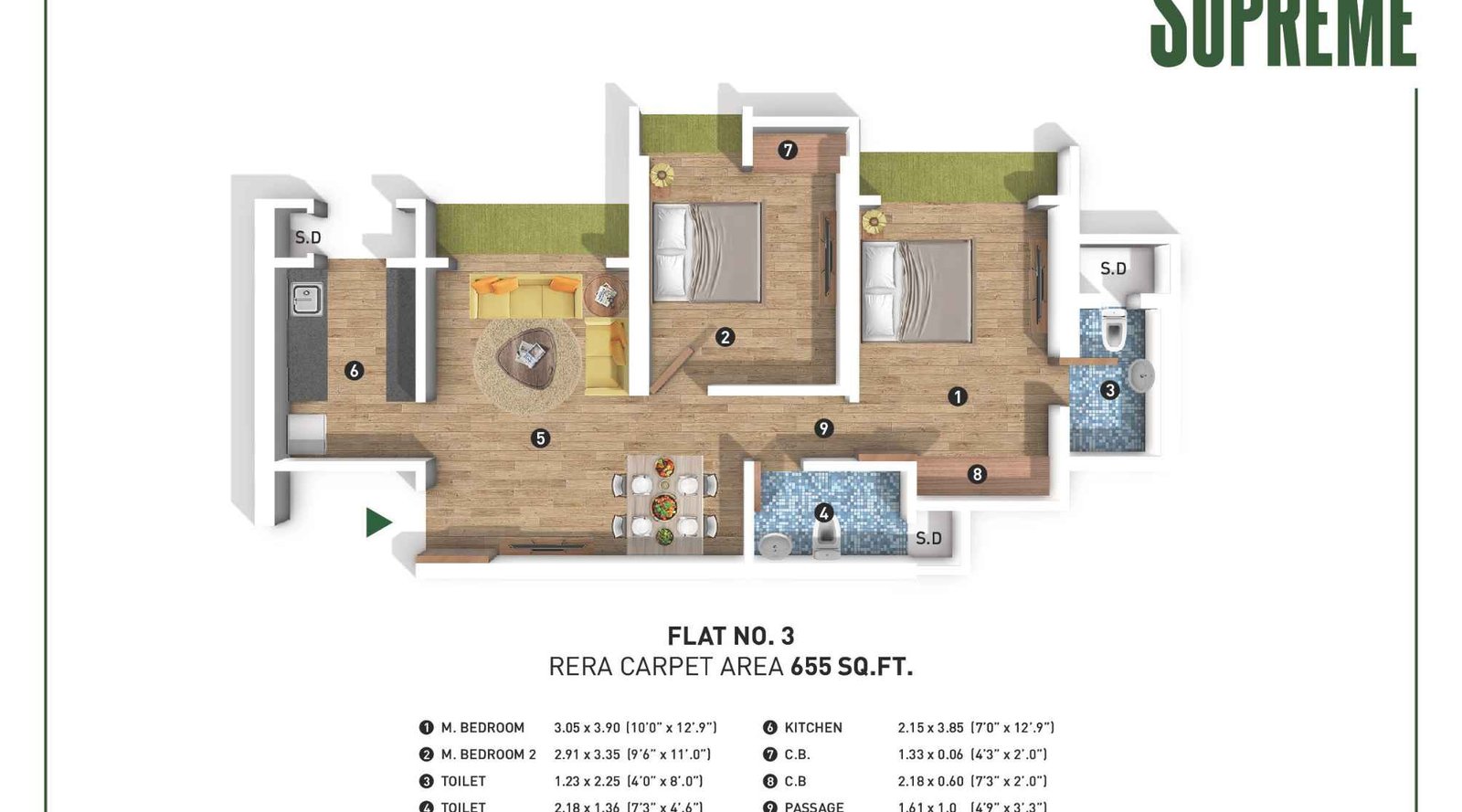 Raunak-supreme -Floor-Plan-655-sqft
